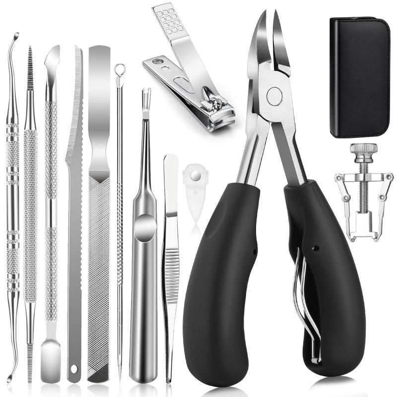 Modacraft 11Piece Toenail Care Kit  Effective Ingrown Toenail Treatment with Toenail Clippers for Thick Toenails Corrector  Other Pedicure Tools for Feet and Hand